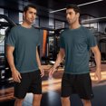 thumbnail image 2 of Taigaofy 3 Pack Men's Athletic Shirts Breathable Basketball Short Sleeve Cool Dry Base Layer Undershirt Running Black Gray Deep gray XL, 2 of 3