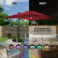 thumbnail image 4 of Boyel Living Cantilever Outdoor Patio Umbrellas, with Bluetooth Ambient Light & Base, Offset Rectangle Umbrella for Pool Deck Garden Backyard, Red, 4 of 8