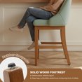 thumbnail image 5 of Bar Stool Set of 2, 26" Upholstered Counter Height Stools with Back, Solid Wood Legs, Faux Leather Bar Chairs for Kitchen Island, 5 of 10