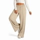 thumbnail image 1 of Pantalones Deportivos de Pierna para Mujer, Holgados, con Cordón Elástico, de Cintura Alta, Estilo Palazzo. Caqui M, 1 of 5