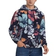 thumbnail image 2 of Rateoe Flowers ad Butterflies Pattern Mens Hoodie, Pullover Hooded Sweatshirt, Kangaroo Pocket Hoodie Ideal for Daily Wear, Travel and Home-XX-Large, 2 of 7