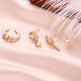 thumbnail image 5 of Ruanlalo 4Pcs/Set Bohemian Hollow Moon Star Rectangle Charms Rhinestone Ear Stud Earrings Golden, 5 of 6