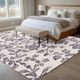 thumbnail image 5 of Spring Flowers Large Area Rugs for Bedroom Living Room, Soft Non Slip Carpet Bedside Rug, Farmhouse Purple Pastoral Floral Leaf Rectangular Floor Cover Kitchen Accent Rug 5'x8' for Dining Room/Office, 5 of 9
