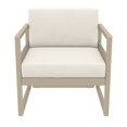thumbnail image 3 of Luxury Commercial Living 30" Taupe Brown Patio Club Chair with Sunbrella Natural Beige Cushion, 3 of 9