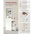 thumbnail image 3 of Slim Bathroom Storage Cabinet - Freestanding, Narrow Design, Adjustable Shelf - Classic White, 3 of 7