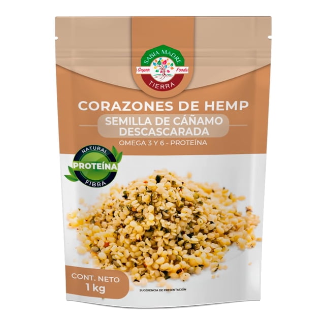 SABIA MADRE TIERRA | Corazones de hemp 1 kg, Omega 3 y 6, Proteína completa, 100% Natural