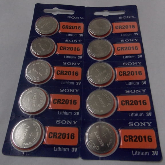 Sony Murata CR2016 3V Lithium Coin Battery - 10 Pack   FREE SHIPPING