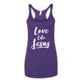 thumbnail image 2 of Wild Bobby Love Like Jesus Inspirational/Christian Women Tri-Blend Racerback Tank Top, Purple Rush, Small, 2 of 5