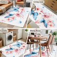 thumbnail image 6 of Butterfly Floral Area&nbsp;Rug 4x6ft Watercolor Pink Blue Flower Butterflies Non-Slip&nbsp;Washable Square&nbsp;Rugs Soft Felt Indoor Floor Mat for Bedroom Kitchen Living Room Bathroom, 6 of 9