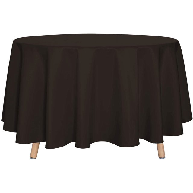 LAICAIW Round Tablecloth-90 Inch-Water Resistant Spill Proof Washable Polyester Table Cloth Decorative Fabric Table Cover for Dining Table, Buffet Parties and Camping, Brown
