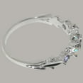 thumbnail image 4 of LBG British Made 9k White Gold Natural Tanzanite & Opal Womens Anniversary Ring - 33 size options - Size 9, 4 of 7