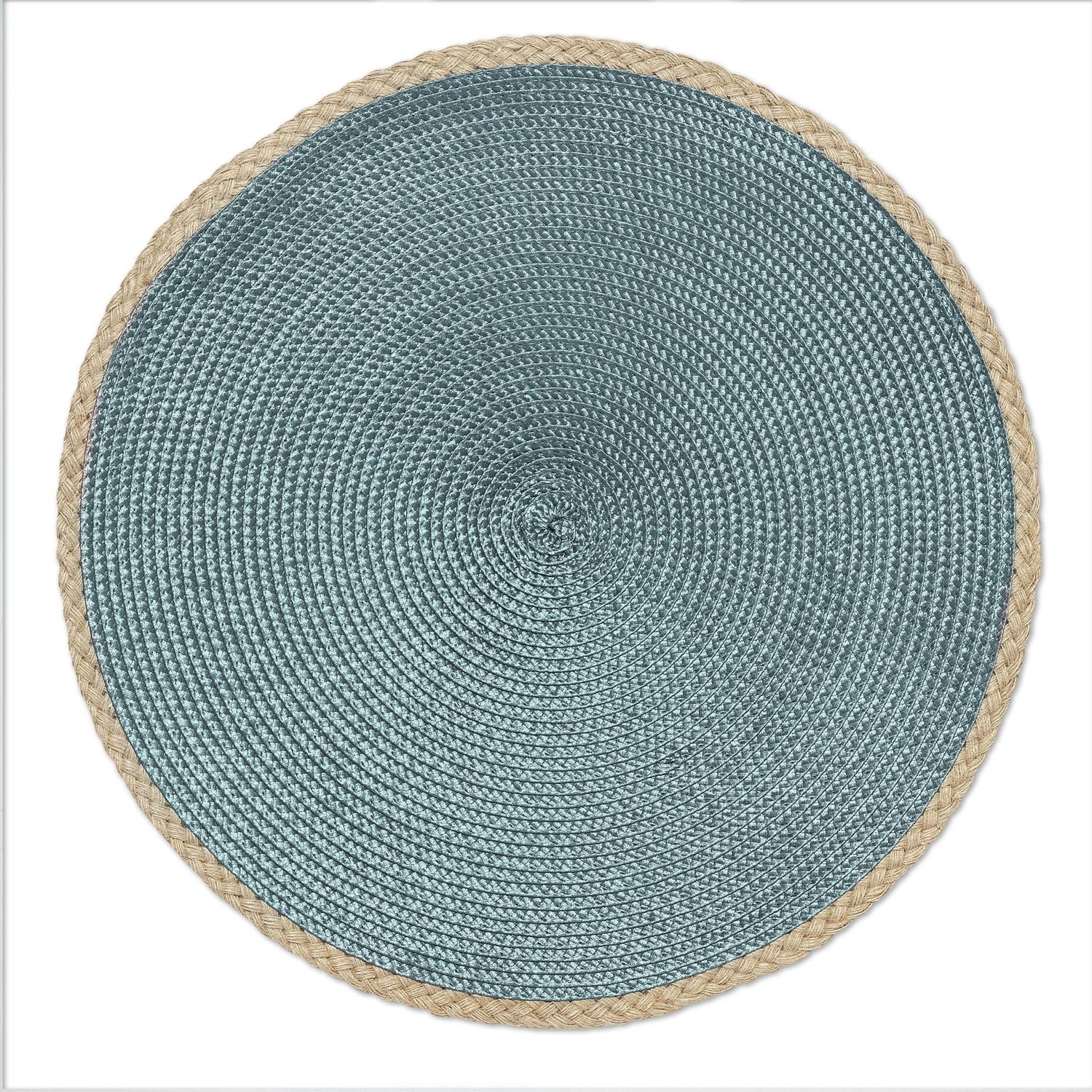Napperon tissée Hometrends avec bord en jute, 15" de diamètre."