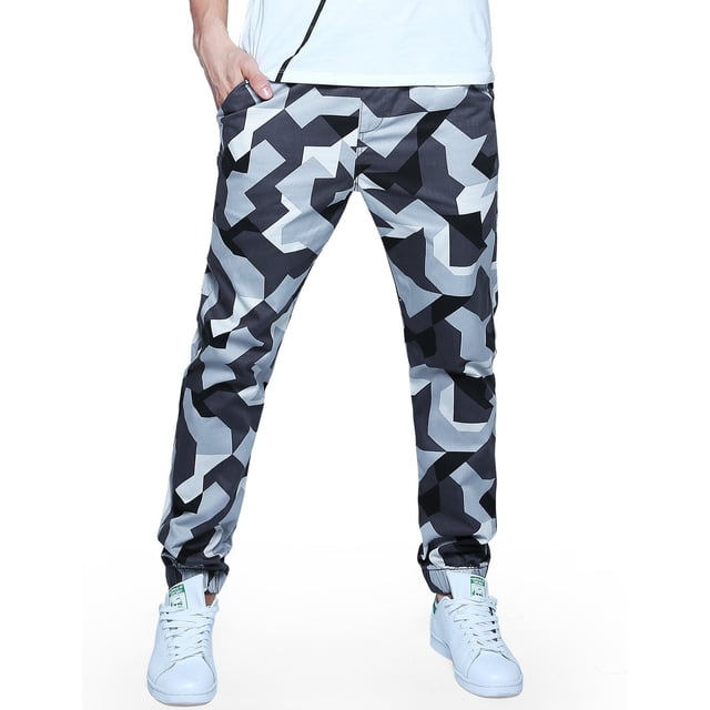 Pantalones tipo chándal estilo chino a cuadros, holgados, para hombre