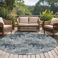 thumbnail image 5 of Navy Blue Grey Round Living Room Rugs 5 ft, Abstract Modern Boho Mottled Vintage Washable Area Rug with Non-Slip Sturdy Edge Binding Round Carpet for Entryway Kitchen Bedroom Bathroom, 5 of 9