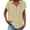 Beige, variant on Kelon Womens Blouses Short Sleeve Shirts V Neck Linen Cotton Dressy Casual Work Blouses Fashion Boho Clothes, S