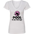 thumbnail image 3 of Inktastic Pool is My Therapy Billiards Player Women's V-Neck T-Shirt, 3 of 5