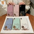 thumbnail image 4 of Para IPhone 11 12 13 Pro Max 14 Plus Borde De Chapado Pliegue Estereoscópico 6D Lindo Gato Soporte Color Caramelo Funda, 4 of 4