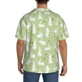 thumbnail image 5 of Xecao offers the Rabbit And Carrot (2) for Men's Casual Short-sleeved Shirt, a button-up collared shirt with a pocket, perfect for beach vacations and yacht travel in the Medium size., 5 of 7