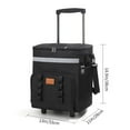 thumbnail image 3 of Telescopic Handle Rolling Cooler Bag with Wheels, Large Capacity Insulated Box for Picnics, Car Travel, and Outdoor Events, 27.5x25x18cm, 3 of 8