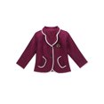 thumbnail image 6 of Kaerm Kids Girls Japanese School Uniform Anime Outfits Long Sleeve Coat with Shirt Tie Mini Skirt Set Burgundy 10-12, 6 of 7
