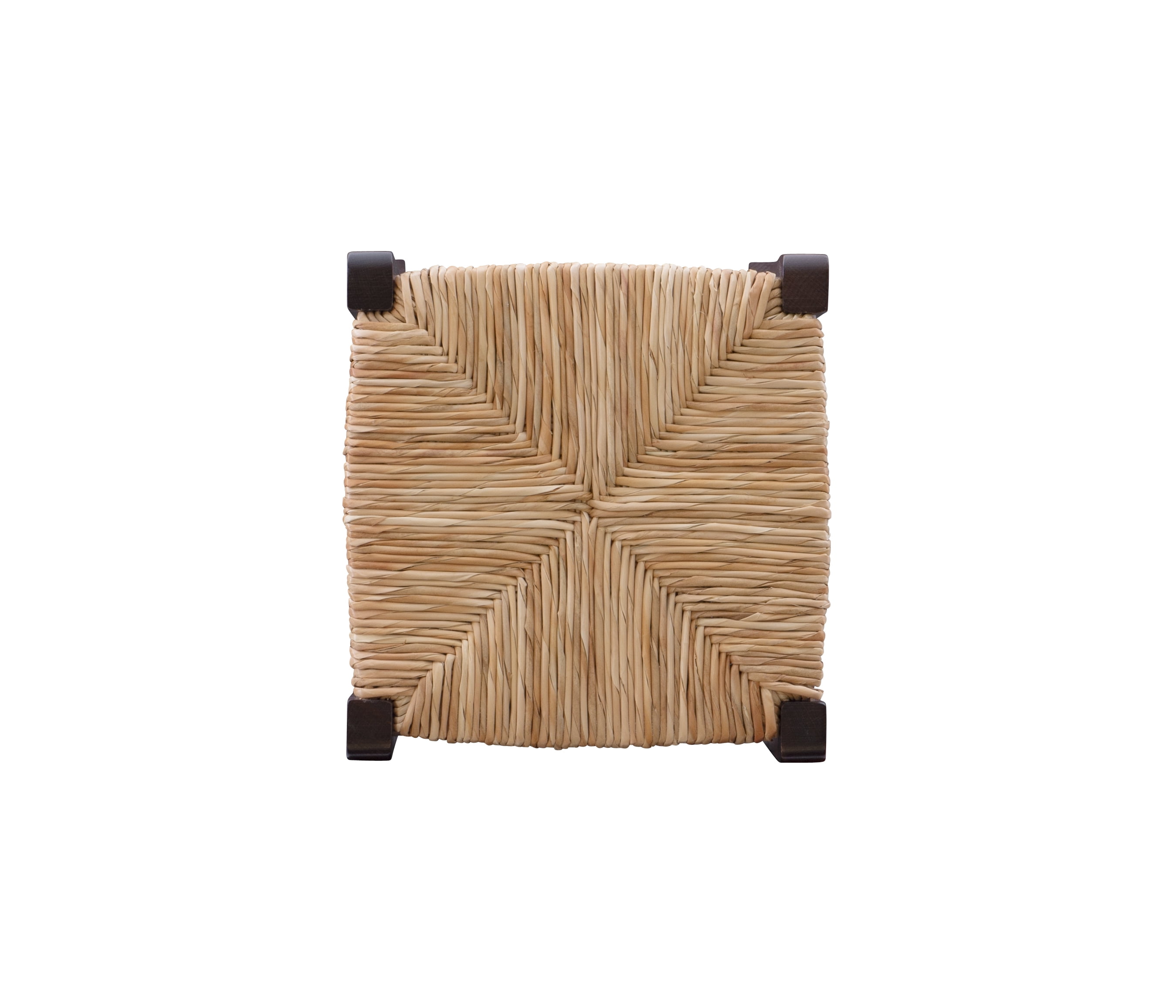 Linon Ivica 29.15" Backless Bar Stools, Set of 2, Dark Walnut with Handwoven Rush Seat