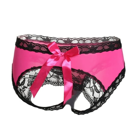 LARUYEKO Women s Low Waist Seductive Open Hollow Breathable Sexy Bow Transparent Underwear Women s Cotton Underwear High Waisted Ladies Full Coverage Panties High-Cut Stretch Cool Underwear