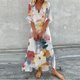 thumbnail image 2 of Vestido largo de Vacaciones Odeerbi para mujer con Cuello en V manga corta estampado, 2 of 3