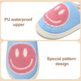 thumbnail image 3 of Smile Face Slippers for Women and Men Retro Comfy PU Leather Slip-On House Shoes with Memory Foam Warm Soft Flat Slides for Indoor & Outdoor, 3 of 5