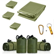 Emergency Blankets,4 Pack Extra Large Thermal Mylar Foil Space Blanket Heat Sheets for Hiking,Outdoors,Survival,First Aid (Green)