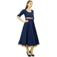 thumbnail image 3 of Bimba Women's Anarkali Kurti With Golden Border Dress Indian Clothing Ladies Kurta, 3 of 5
