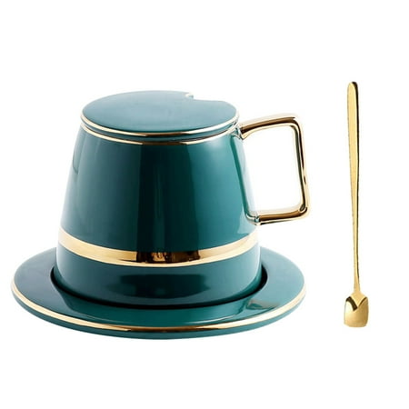 

1 Set Ceramic Tea Cup Set European Style Coffee Mug Chic Tableware for Home