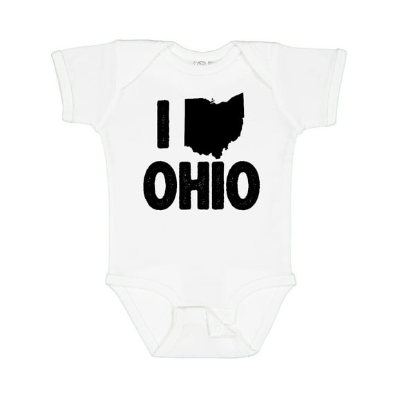 Inktastic I Love Ohio with State Silhouette Boys or Girls Baby Bodysuit