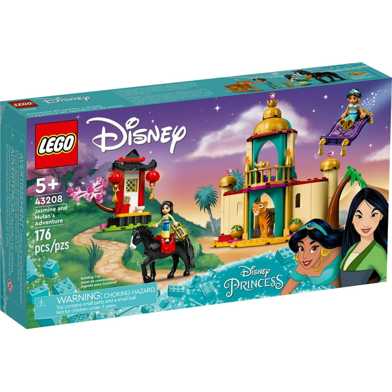 LEGO Disney Princess Jasmine and Mulan's Adventure 43208 Palace Set, Aladdin & Mulan Buildable Toy with Horse and Tiger Figures, Gifts for Kids, Girls - Walmart.com
