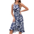 thumbnail image 2 of SMihono Robe d'Été pour Femmes Grande Taille Mode Femmes Été Sans Manches Aguichant Décontractée Bandage Imprimé Floral Longue Robe, 2 of 4