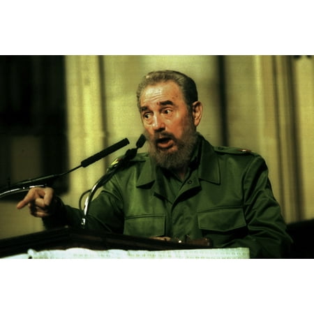 Fidel Castro giving a speech Photo Print