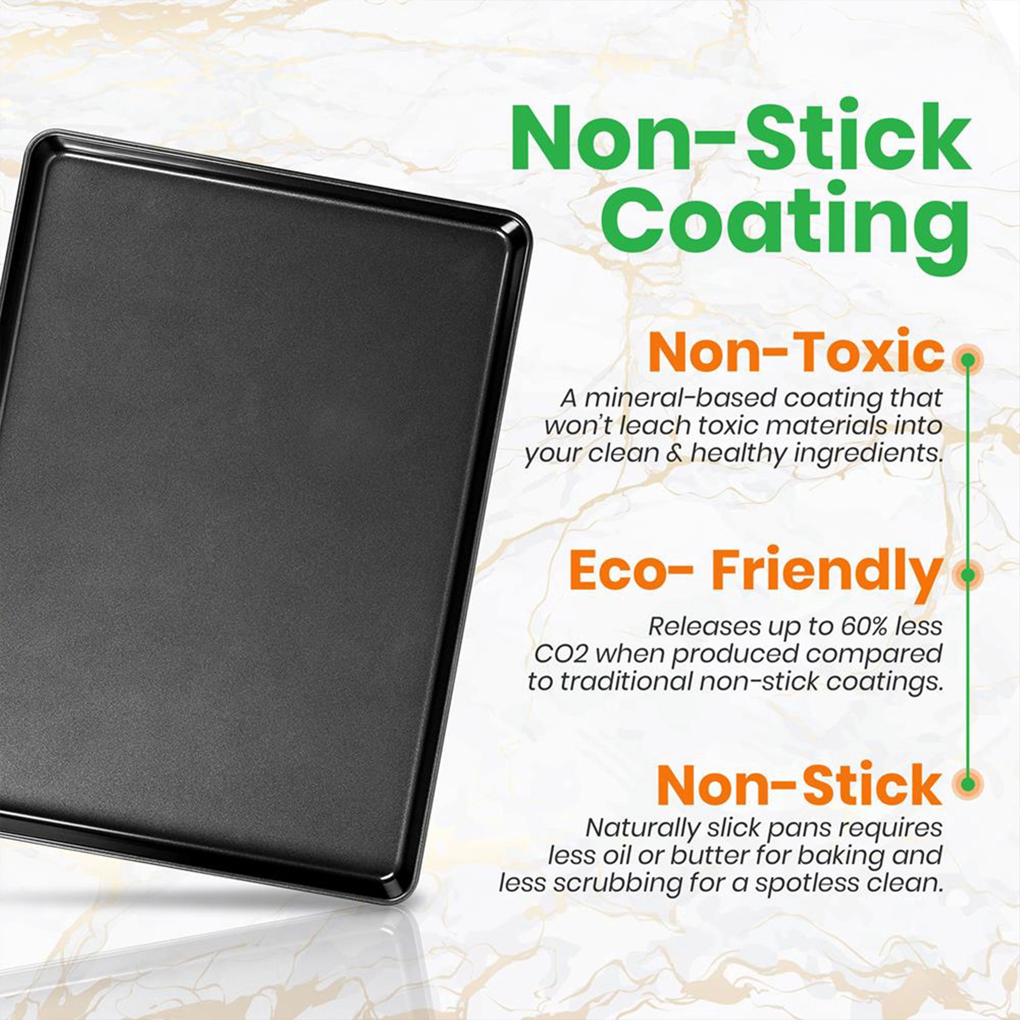 NutriChef Extra Large Nonstick Rimmed Cookie and Baking Sheets, Set of 2