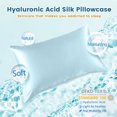thumbnail image 6 of THXSILK Hyaluronic Acid(HA) Silk Pillowcase for Hair and Skin, 22 Momme Mulberry Silk Pillowcase with Hidden Zipper, Both Side 100% Pure 6A+ Mulberry Silk, Queen Size(20"X30"), Light Blue, 6 of 8