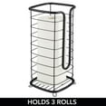 thumbnail image 3 of mDesign Metal Free Standing Toilet Paper Stand, Holds 3 Rolls - Matte Black, 3 of 7