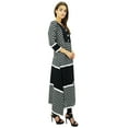 thumbnail image 4 of Phagun Kurti Imprimée Noire pour Femme, Tunique Longue en Coton Évasée, Kurta à Manches 3/4-24, 4 of 6