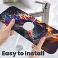 thumbnail image 6 of Fuzoiu Explosive Fluid Splash Art Print Kitchen Faucet Suction Pad, Sink Splash Guard Faucet Mat, Faucet Handle Drip Catcher Tray Drying Mat For Bathroom Kitchen Bathroom Countertop, 6 of 7