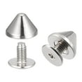 thumbnail image 1 of Unique Bargains 9x6mm Vissés Retour Rivets Goujons en Cuir Massif Ton Argent 50 Ensembles, 1 of 5