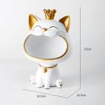 thumbnail image 3 of Ruiboury Lucky Cat Statues Feng Shui Figurine Key Sundries Storage Home Decor White, 3 of 8