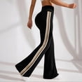 thumbnail image 6 of CHIUNL Retro Side Stripe Flare Leggings, High Rise Tummy Control Yoga Pants with Front Ankle Split, Slimming Sporty Tights for Gym & Streetwear (Black L), 6 of 6