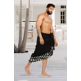 thumbnail image 3 of HAPPY BAY Men's Pareo Regular Swimsuits Sarong Long Swim Beach Wrap One Size Polka Dots, Black Summer Vacation Party, 3 of 5