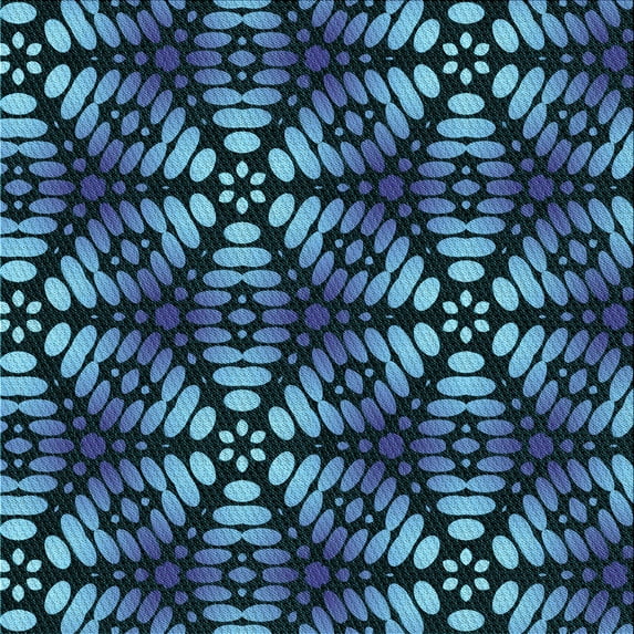 Ahgly Company Machine Washable Indoor Square Transitional Blue Area Rugs, 7' Square