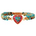 thumbnail image 2 of Sonducket de mujer con forma de corazón, dije de piedras preciosas naturales, pulseras hechas a mano con dije de corazón de piedra Natural Ropa, zapatos y accesorios Miscelánea Azul turquesa, 2 of 6