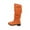 Orange Middle Knee High Boots, variant on Winter Knee-High Boots Flat-Soled Stylish Slouchy Design Comfortable Casual Footwear for Everyday Wear
