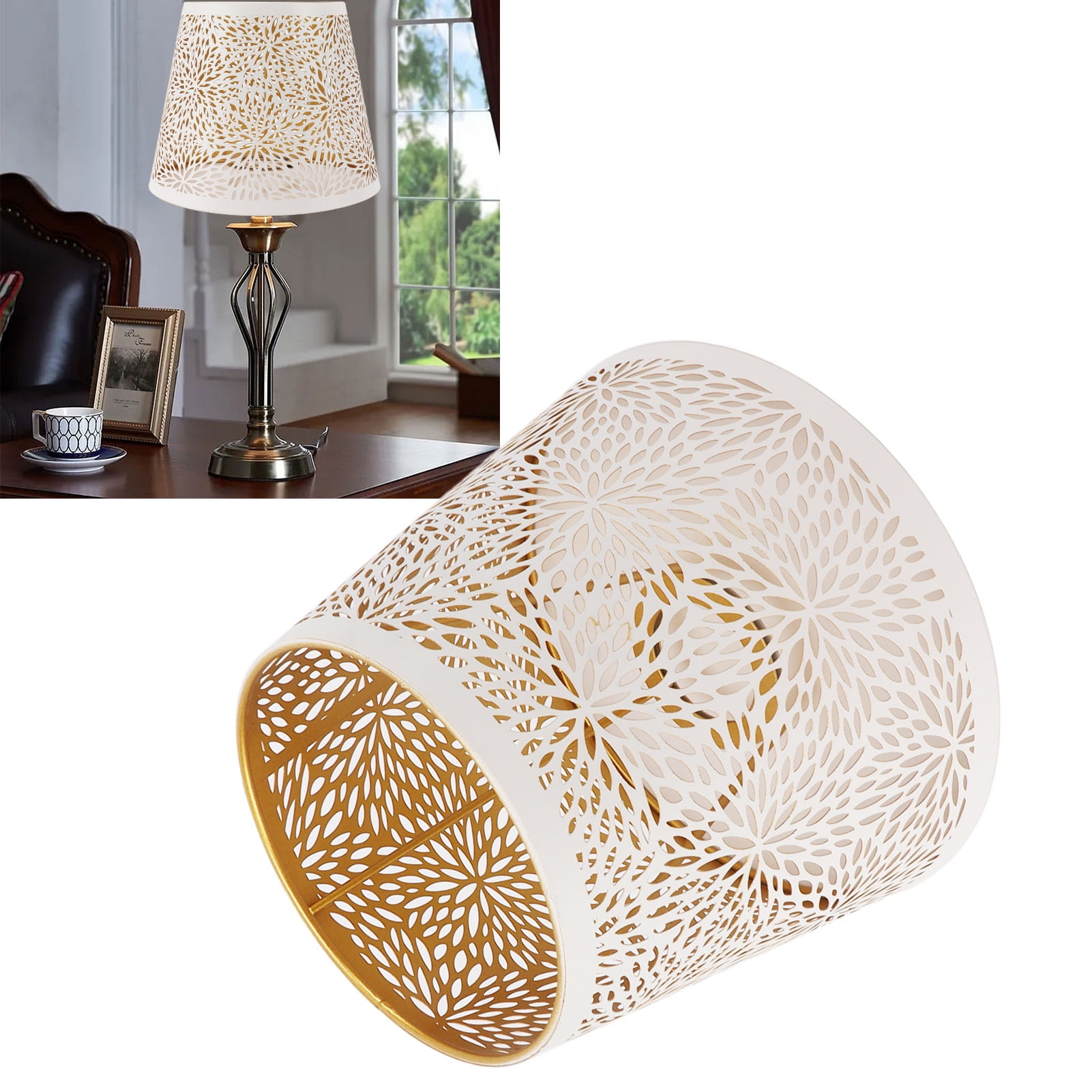 Abat-Jour En Métal Avec Design Creux, Compatibilité Universelle E27 E14