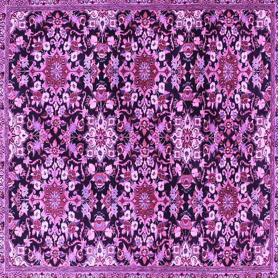 Ahgly Company Indoor Square Persian Purple Traditional Area Rugs, 6' Square