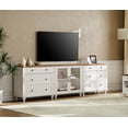 thumbnail image 3 of Farmhouse TV Stand, 3-in-1 TV Console Table for 75/80/85/90-Inch TVs, Entertainment Center with Drawer & Glass Door, White, 3 of 7